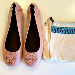 NewTory Burch Pink Leather Flats. Size 7M.